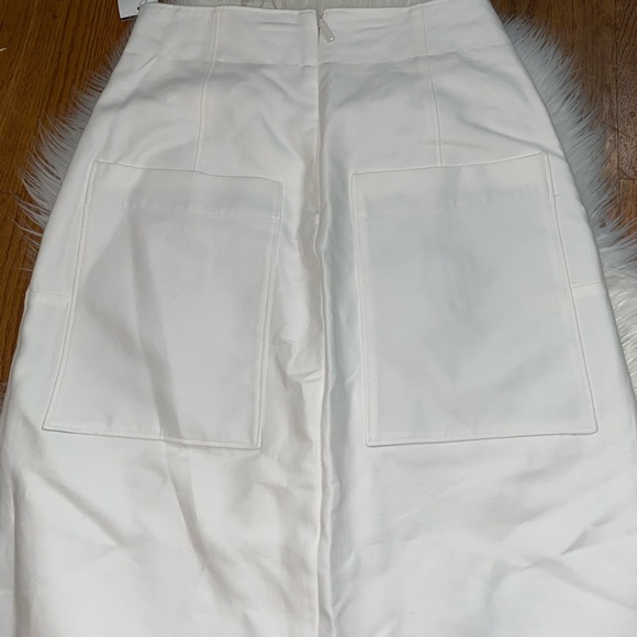 TIBI COMPACT COTTON SUITING DRAPE SKIRT IN WHITE - Picture 7 of 8